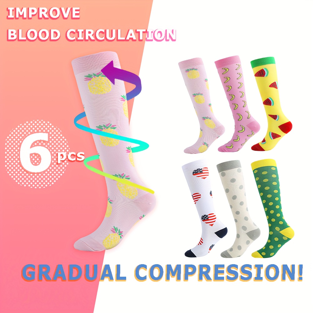 Printed Compression Socks Knee High Breathable Long - Temu Australia