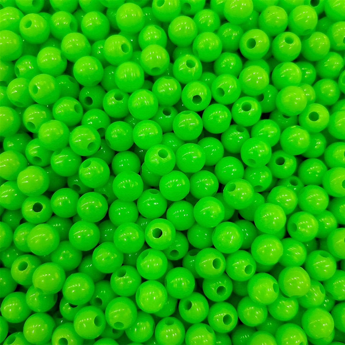 200pcs 6mm Straight Hole Plastic Solid Color Beads, Suitable For Bracelet Jewelry Making, Handmade Jewelry Additions