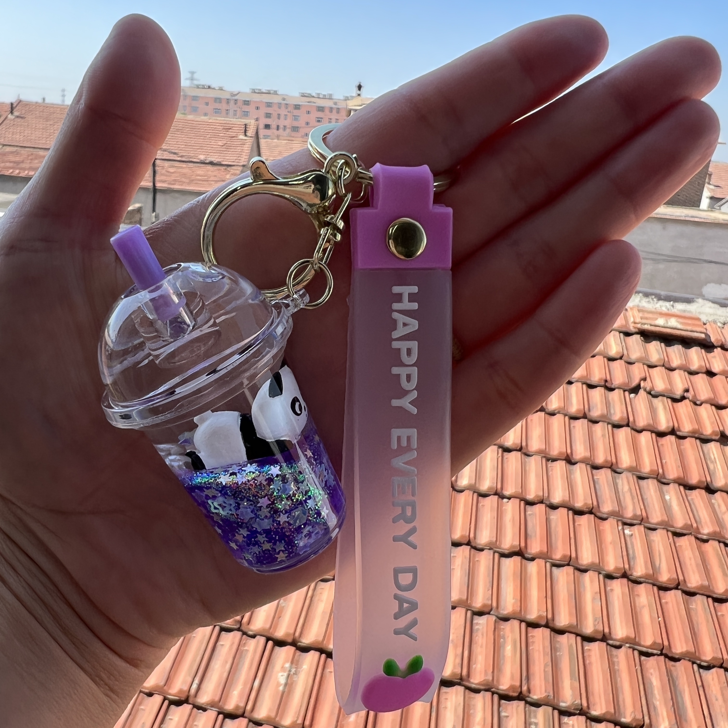 PINK Glitter Cat Drink Keychain - Eventeny