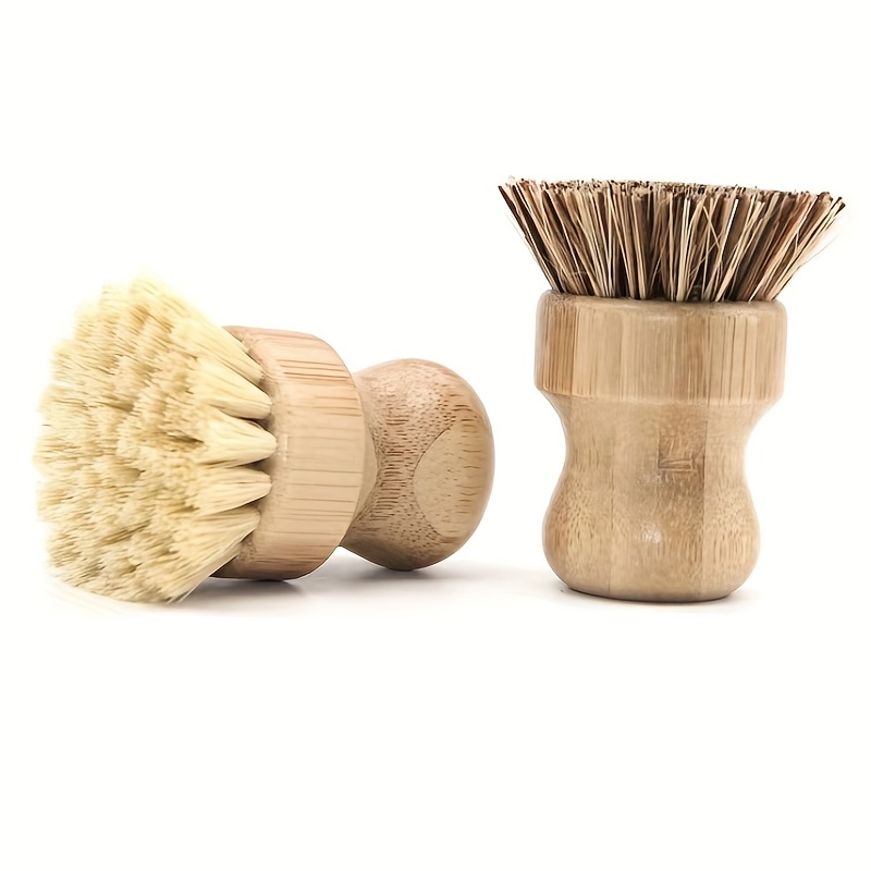 1pc-solid Wood Dishwashing Brush, Pot Brush, Short Handle Sisal Household  Coconut Palm Dish Brush, Kitchen Cleaning And Decontamination Brush