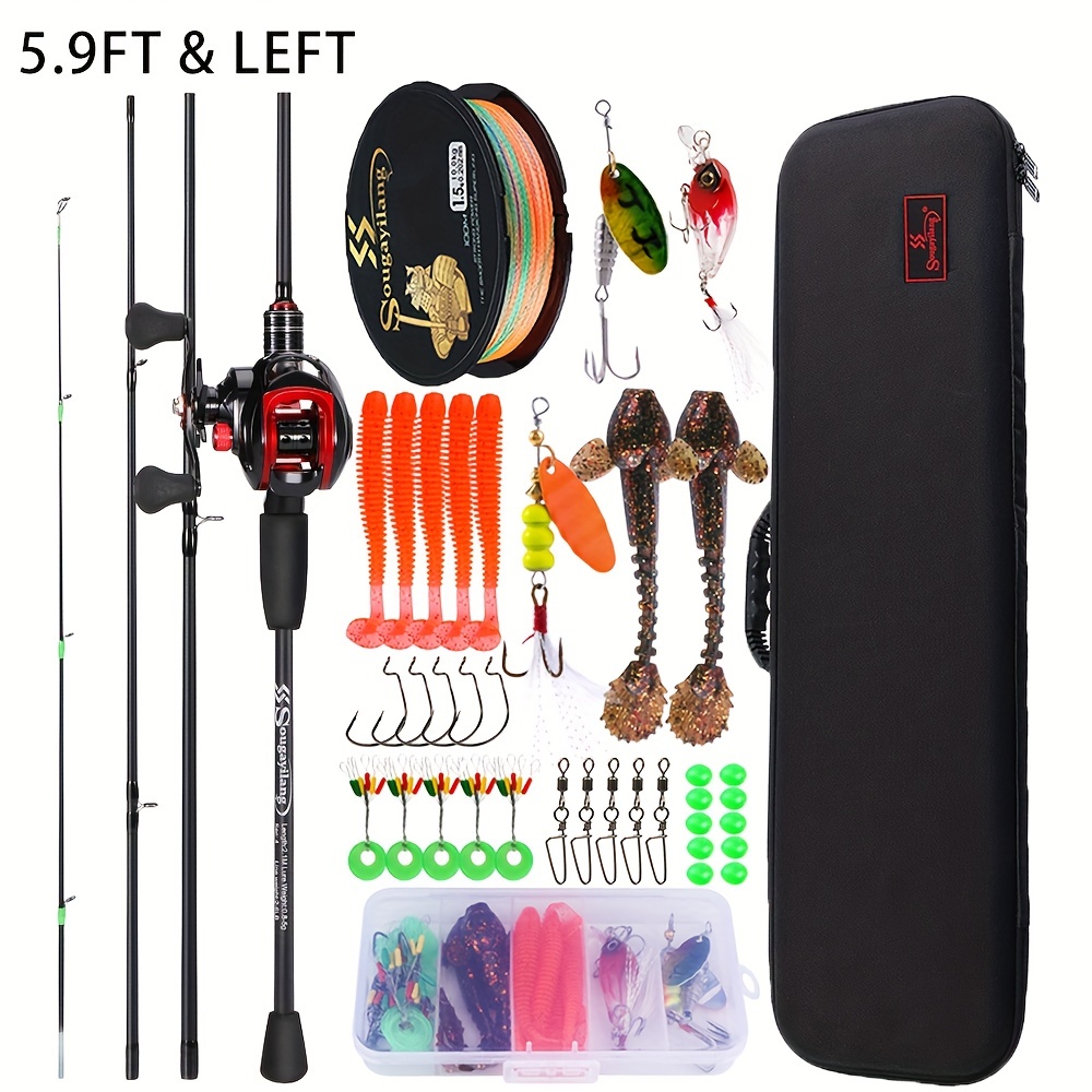 Sougayilang Fishing Rod Reel Full Kit 1.8m / 4 Sections - Temu
