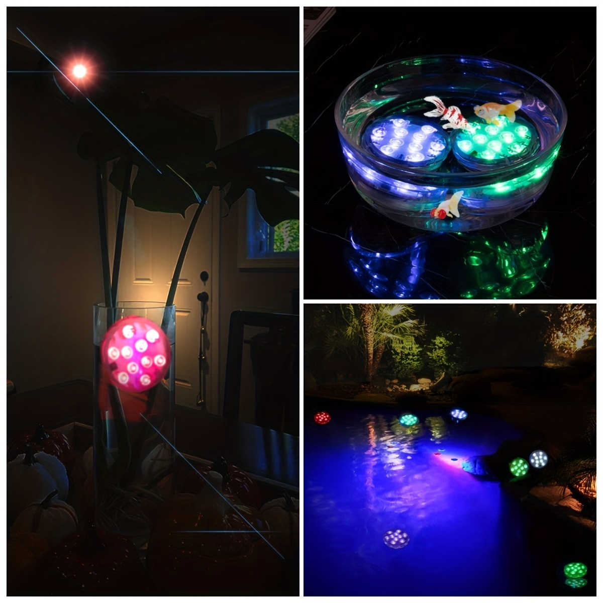 1pc Submersible LED Lights With Type-C USB Charging, Rechargeable Pool  Lights, Underwater Lights With 16 Colors, Large Battery Capacity 1200mAh,  Pond