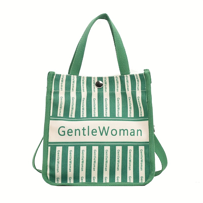 Mini Letter Print Crossbody Bag Green Square Bag for Women