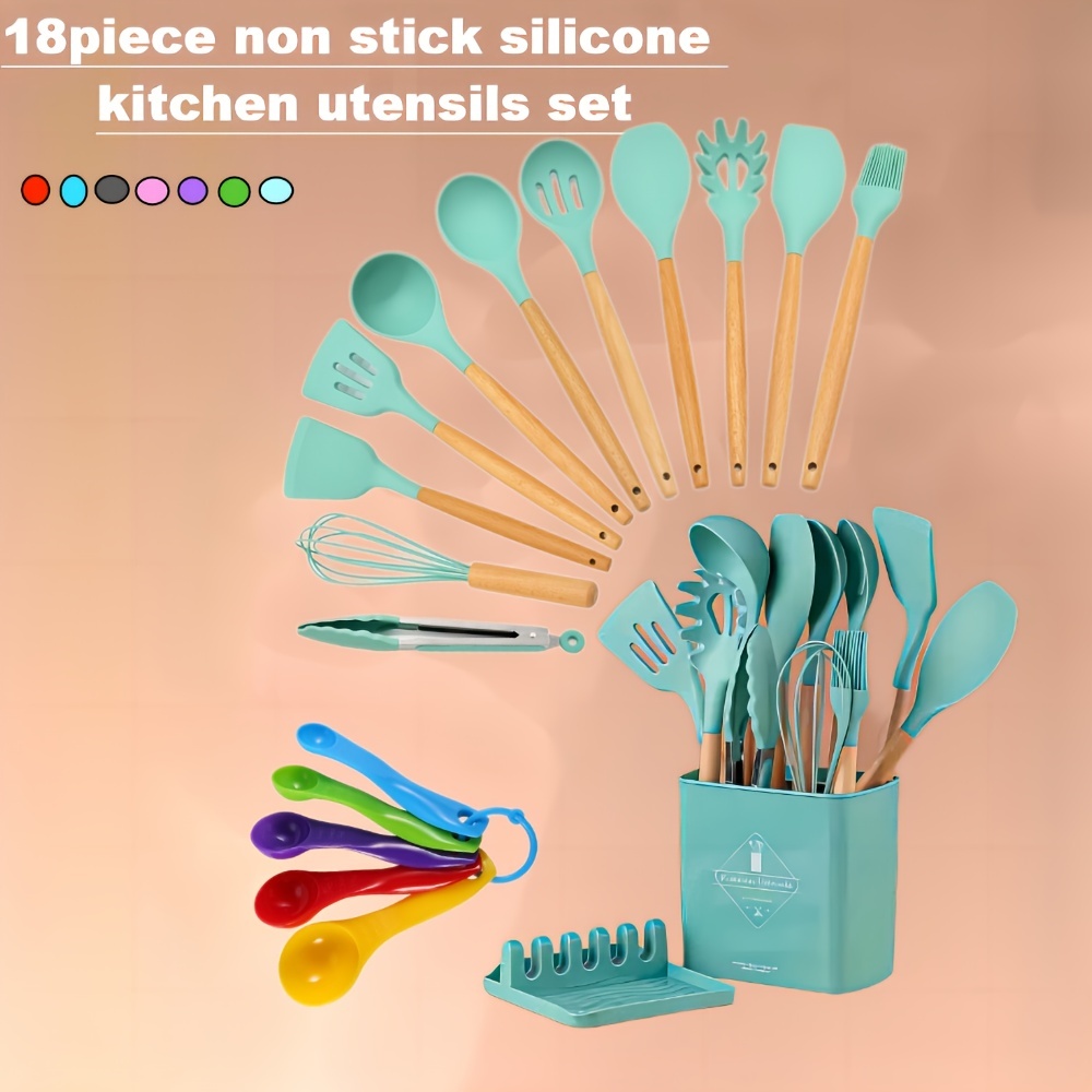 KitRules Non-stick Silicone Utensil Set –