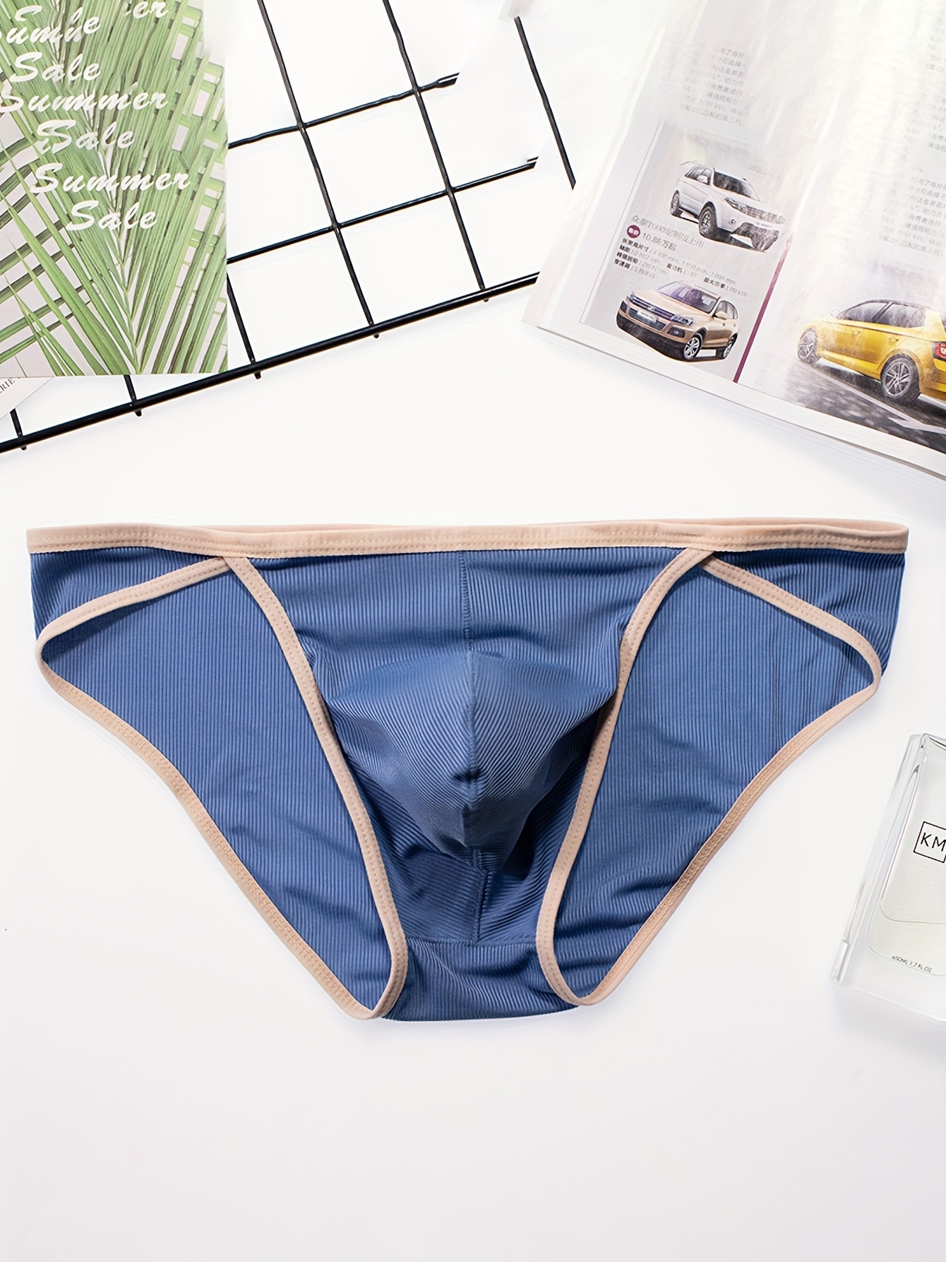 Men Sexy Mesh Low Waist Panties Sheer Ultra-thin Briefs Underwear