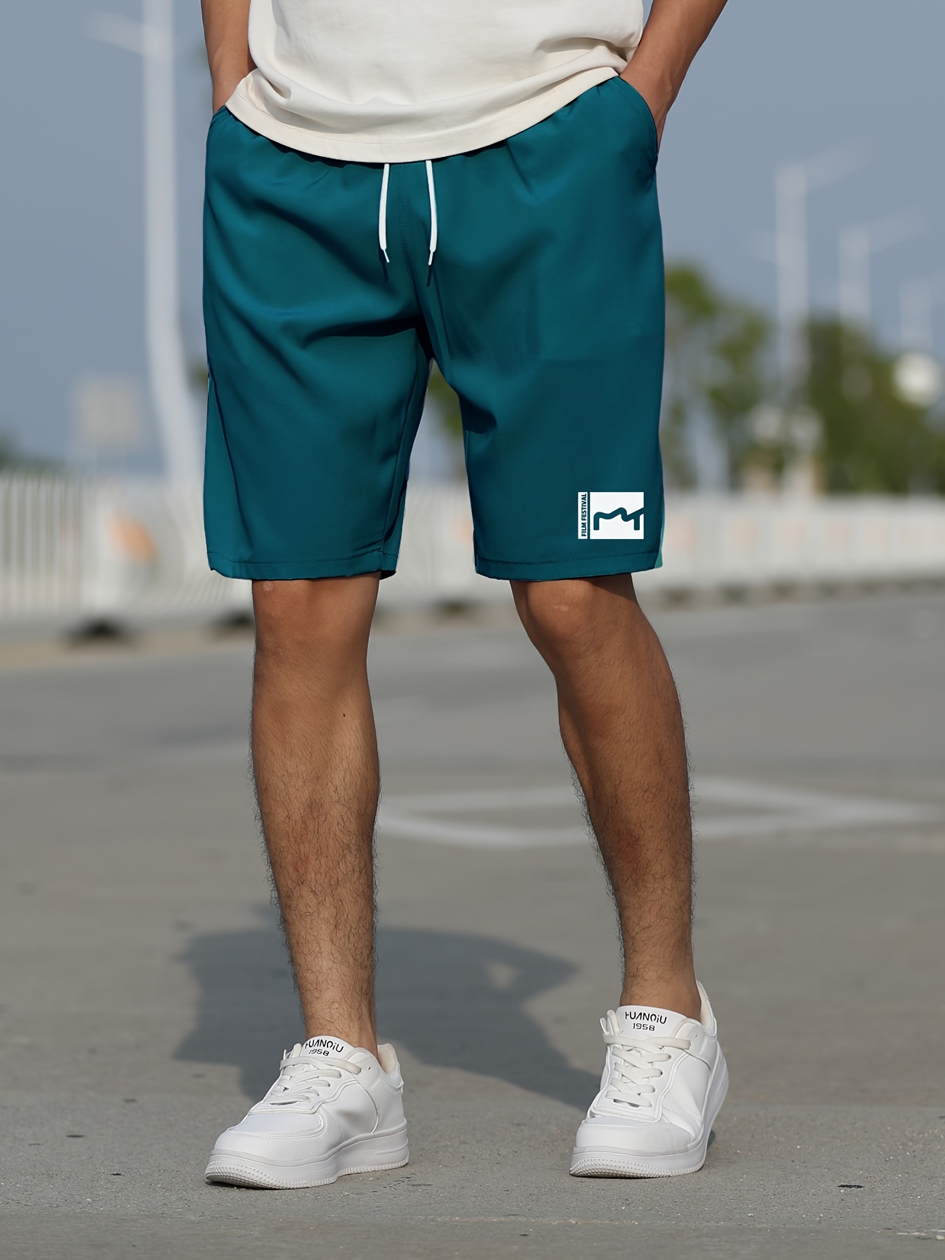 Men Letter Graphic Contrast Trim Drawstring Waist Shorts  Drawstring waist  shorts, Stylish men casual, Mens outfits