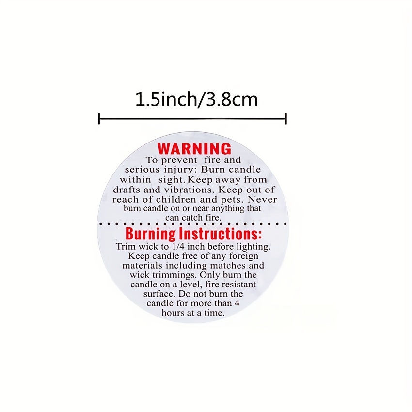 Candle Warning Labels Candle Warning Sticker Candle Safety - Temu
