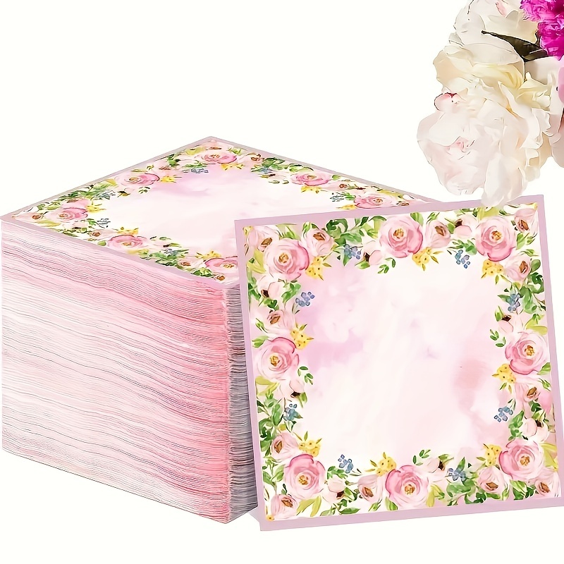 Vintage Floral Tissue for Tea Party, French Rose Paper Napkins, Luncheon, Bridal Shower, Tea Party, Wedding or Decoupage, 23 Pack, Size: 14 x 14