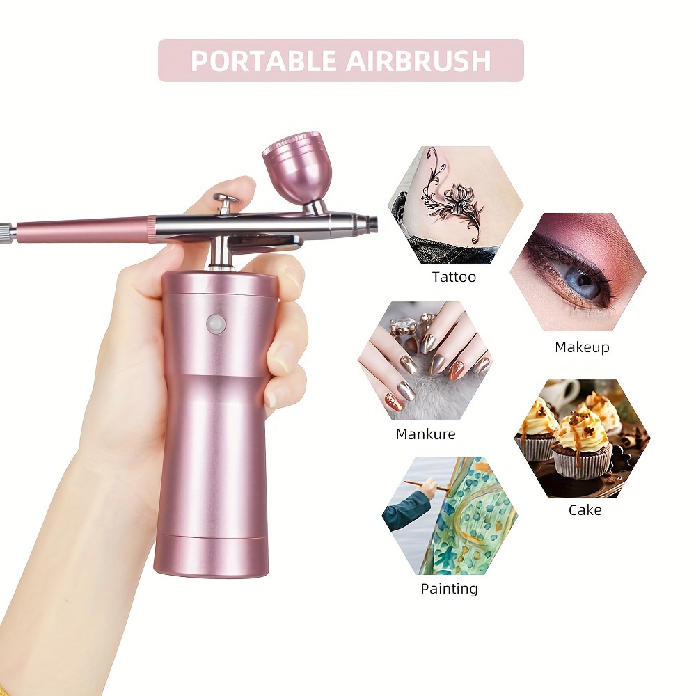Airbrush Nail With Compressor Portable Airbrush For Nails Cake Tattoo  Makeup Paint Air Spray Gun Oxygen Injector Air Brush Kit - AliExpress