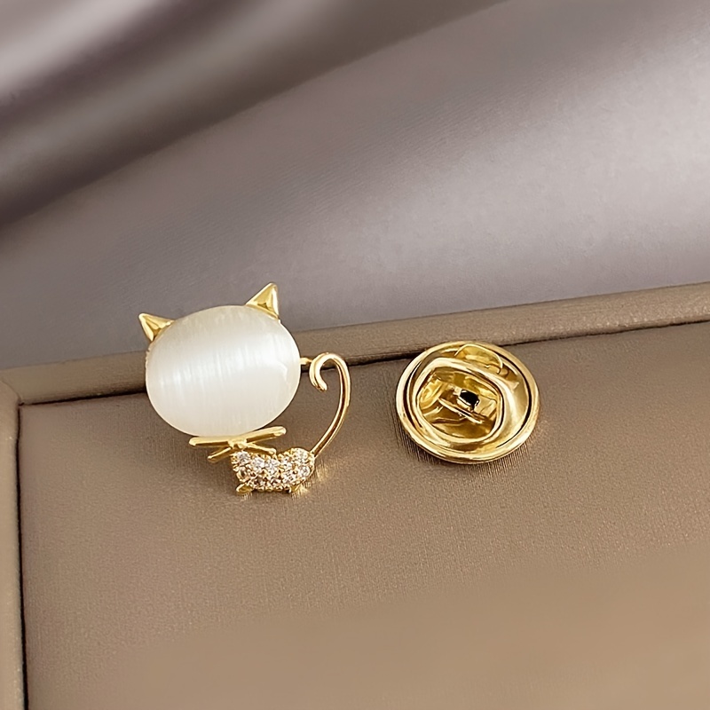Kitten Bow Tie Brooch Pin for Women