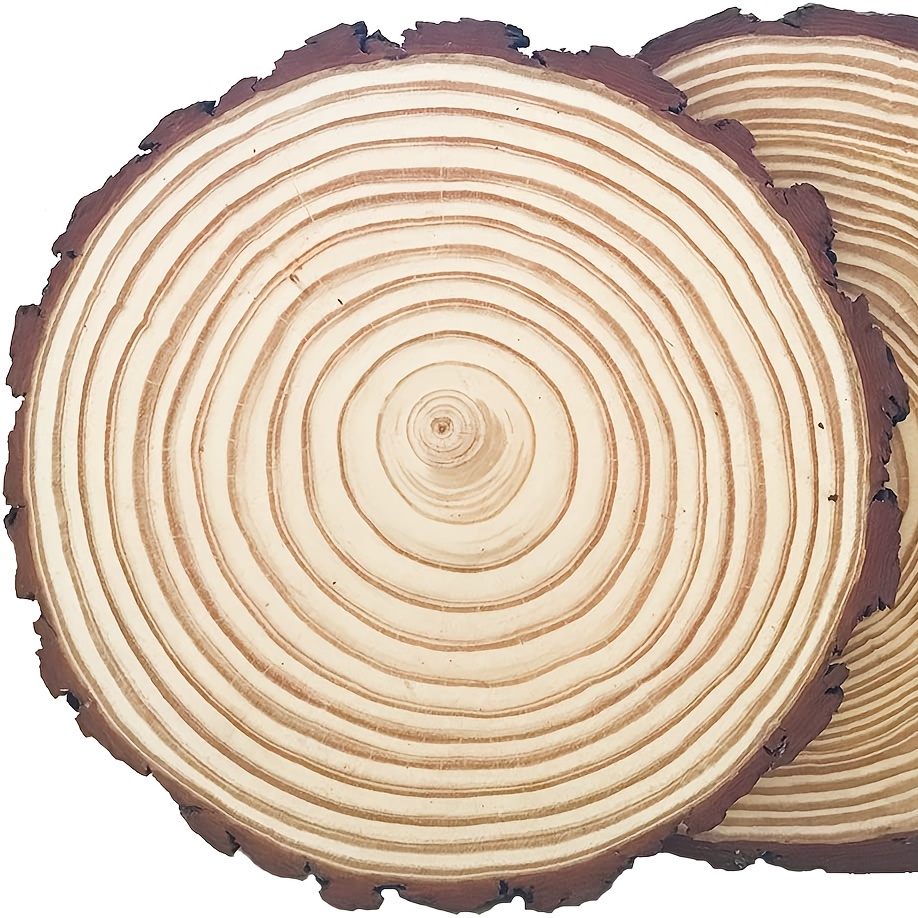 10-80mm Wood Rounds Dicss Crafts Natural Pine Round Unfinished Wood Slices  Circles for Wood Craft Wedding Birthday Ornament