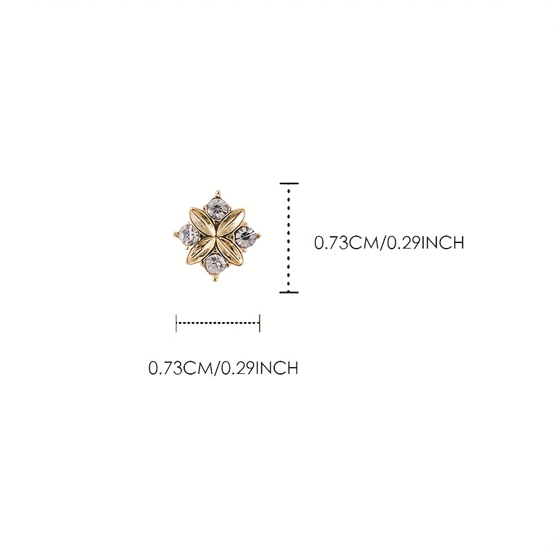 5pcs Y2K 3D Wishing Star Nail Charms With Glitter Rhinestone