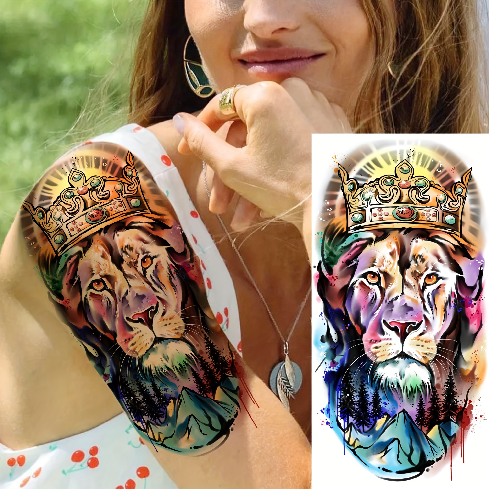 10 Fogli Tatuaggi Temporanei Tigre Regali Perfetti Feste - Temu Italy