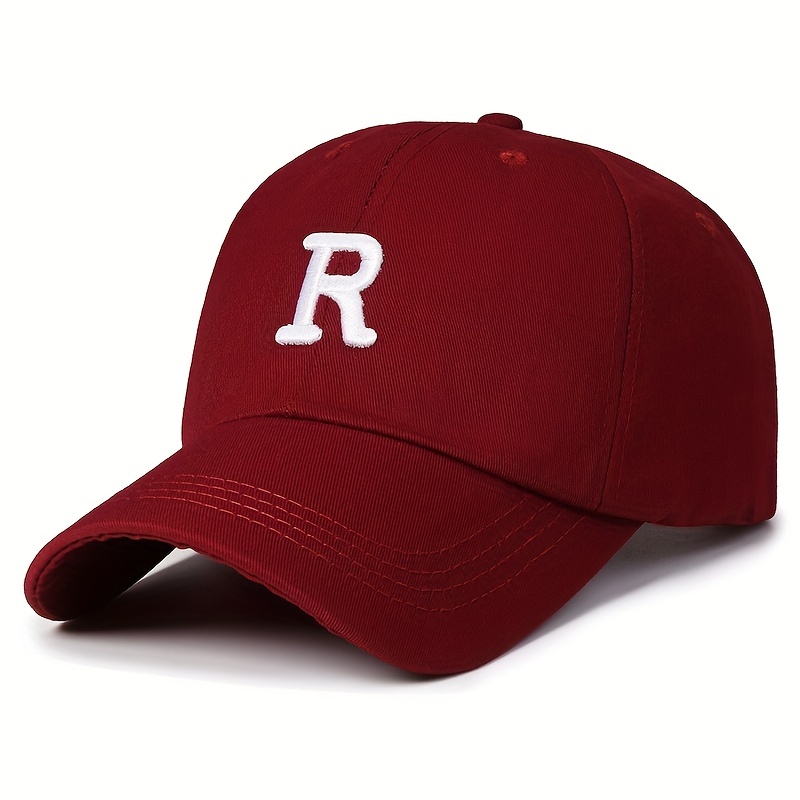 rygai Women Men Baseball Hat Letter Embroidery Solid Color Unisex