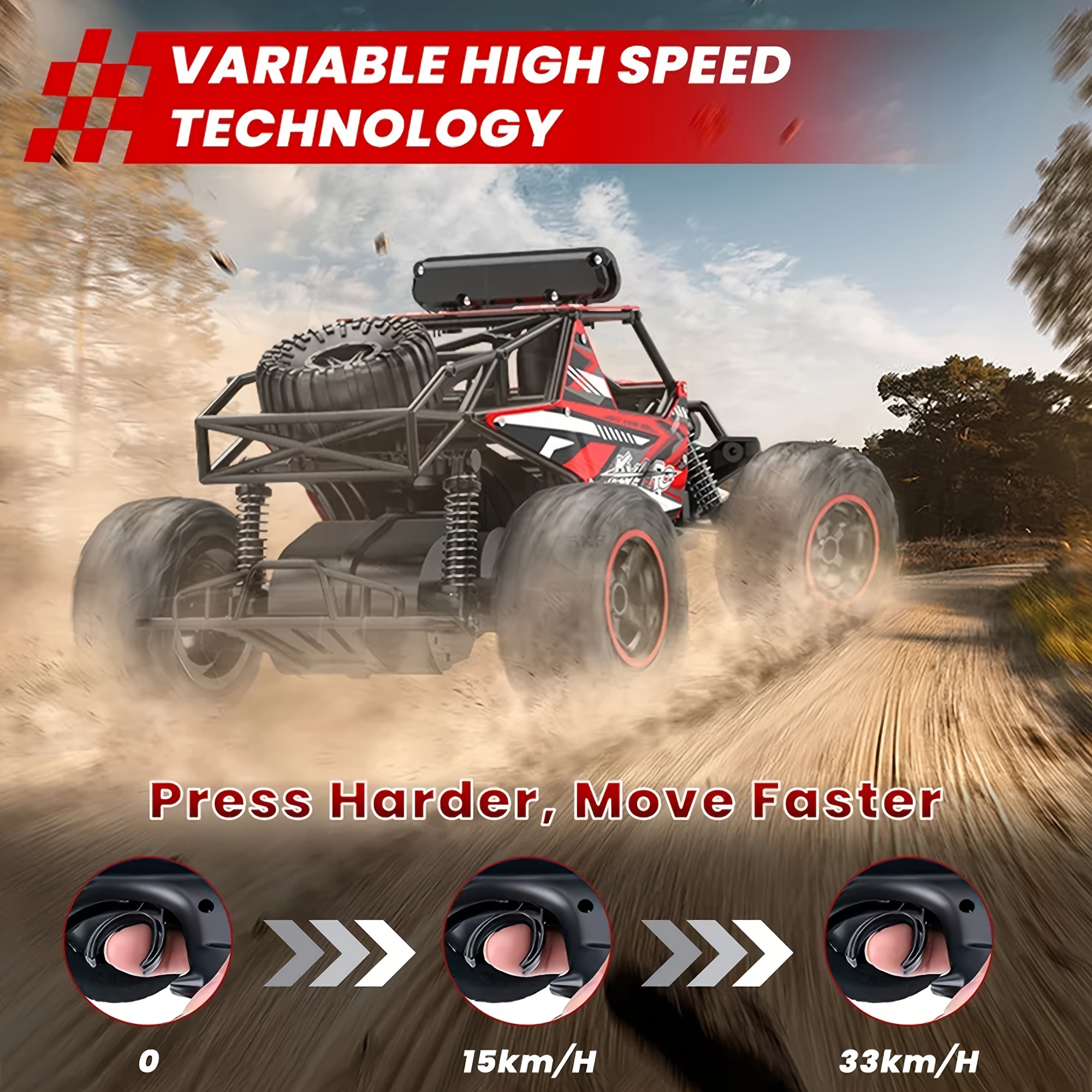 Toy Time Remote Control Monster Truck 1:16 Scale, 2.4 GHz Off-Road