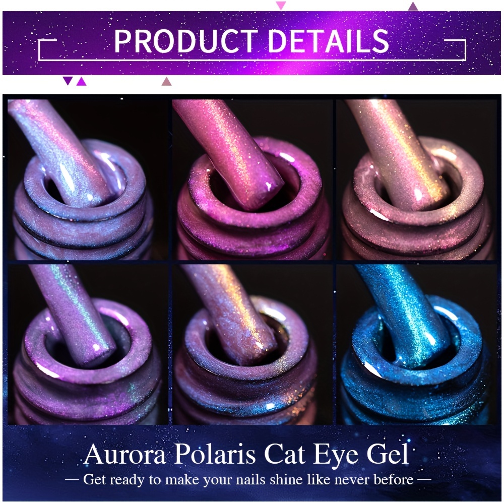 Aurora Shell Thread Cat Magnetic Gel Nail Polish - Temu