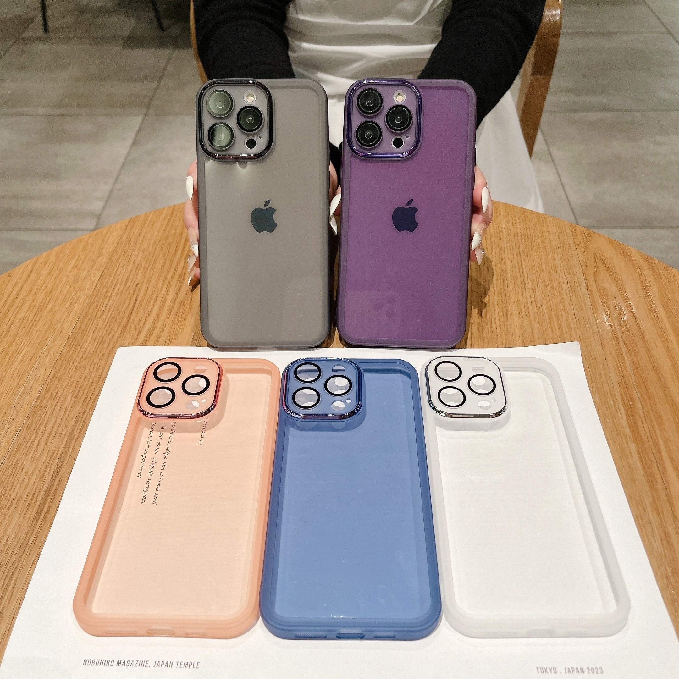 

Premium Sense Simple Transparent Solid Color Lens Film Suitable For All-inclusive Fall Protection Case Creative Niche Personality For Iphone 14 13 12 11 Plus Pro Max.