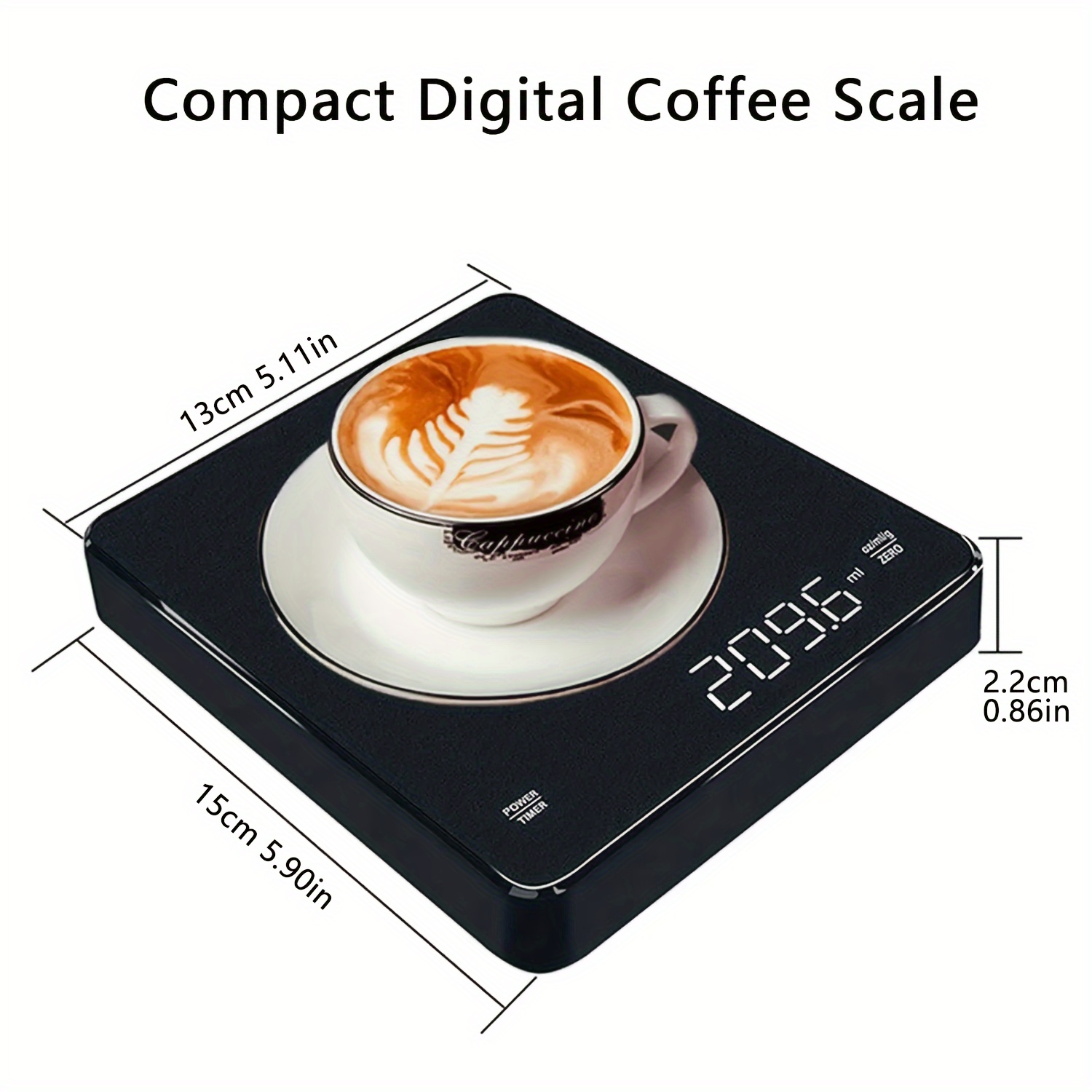 Digital Coffee Scale With Timer Led Screen Espresso Usb - Temu