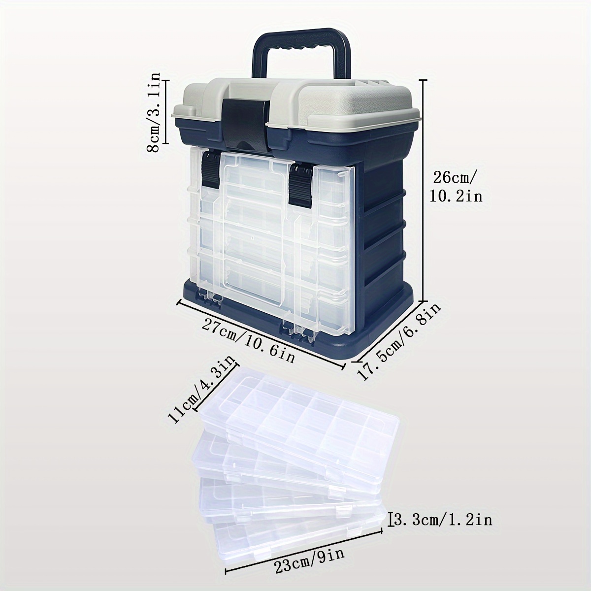 Fishing Tackle Box Large 3-Layer Plastic Portable Storage Box