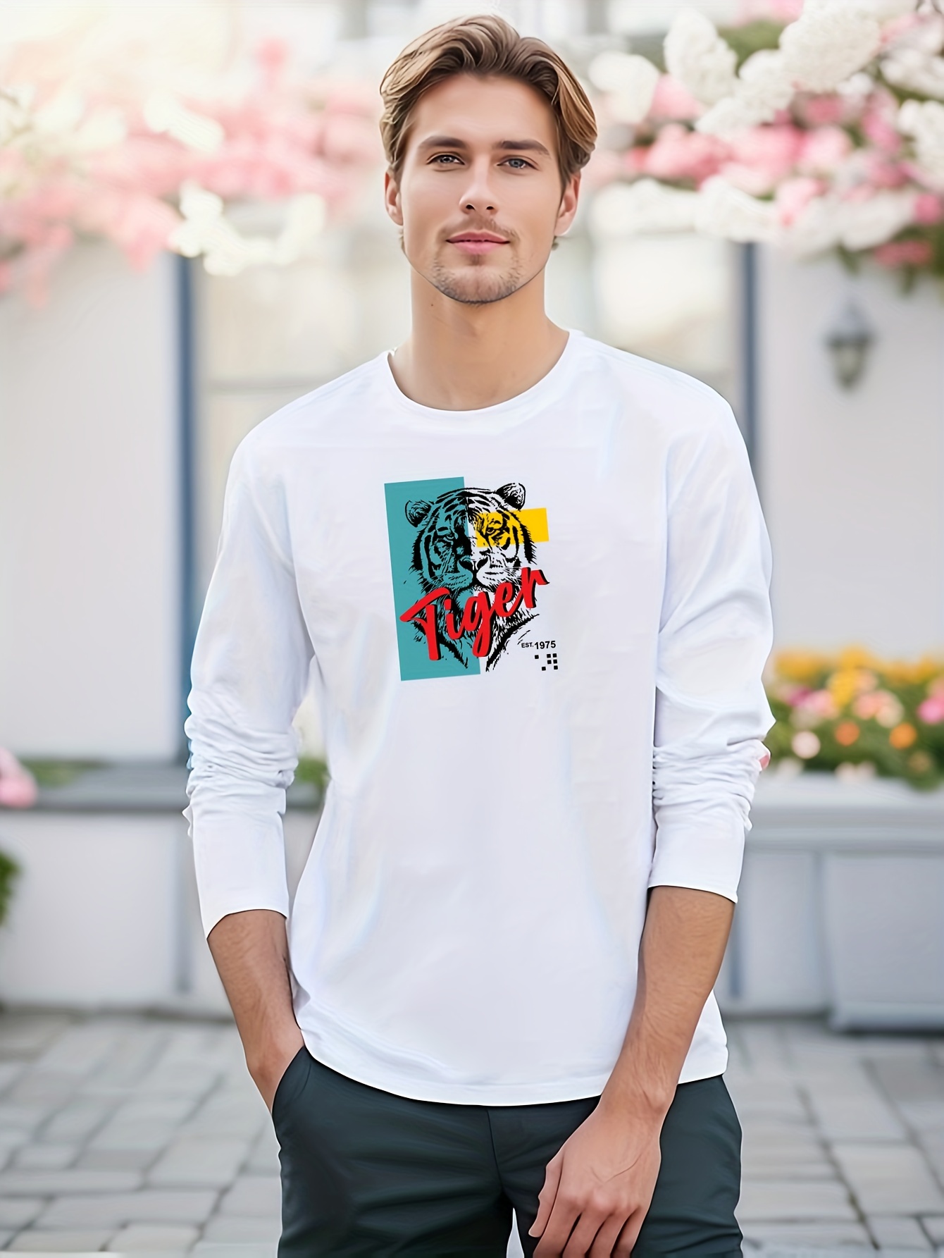 White Logo Graphic Long Sleeve T-Shirt | Le Tigre