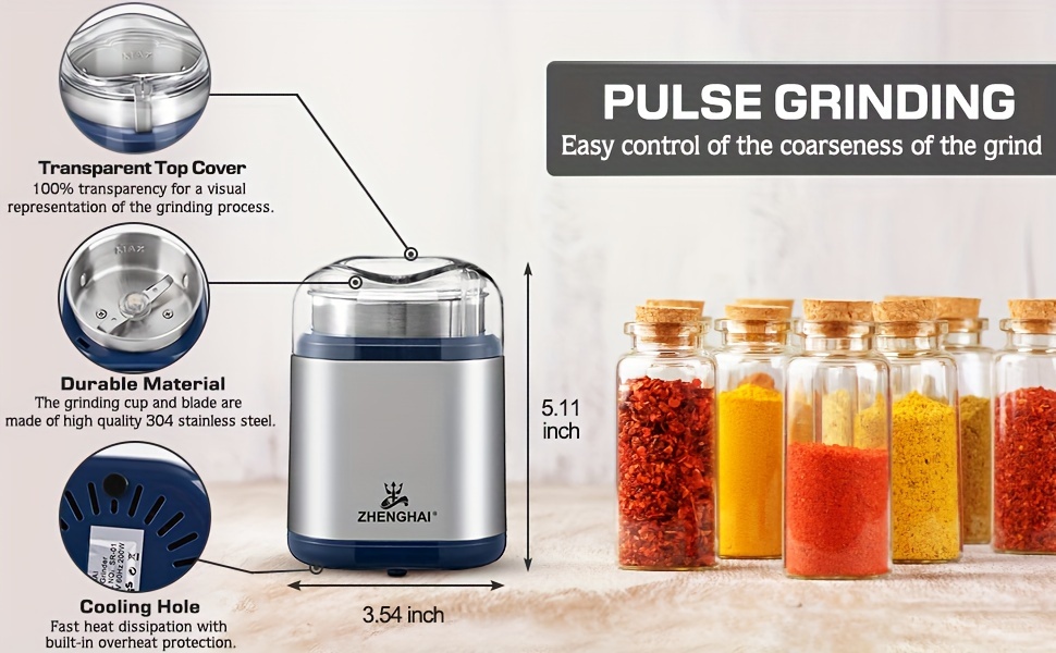 Portable Electric Spice Herb Grinder. Compact Size - Temu