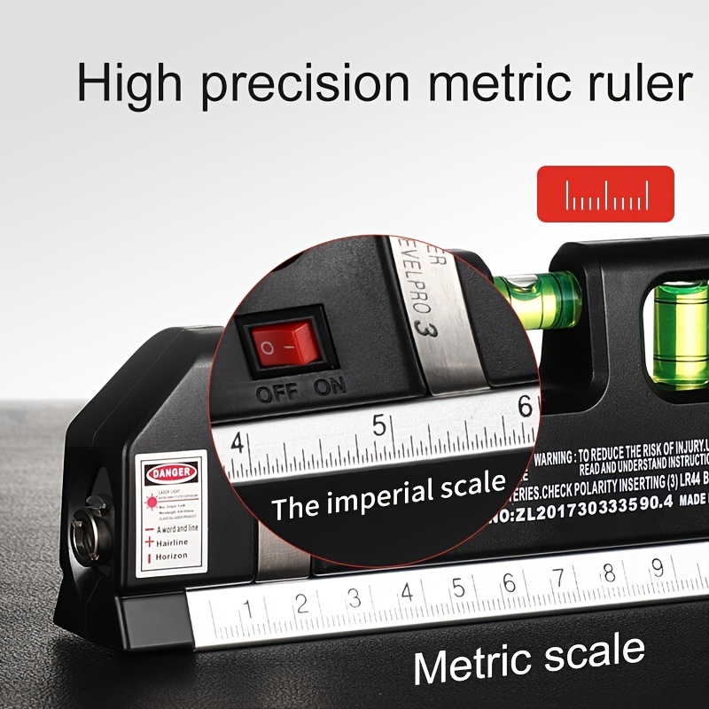 Livella a bolla Laser con metro a nastro e linea incrociata, righelli  Standard e metrici regolati strumento di linea a livello Laser