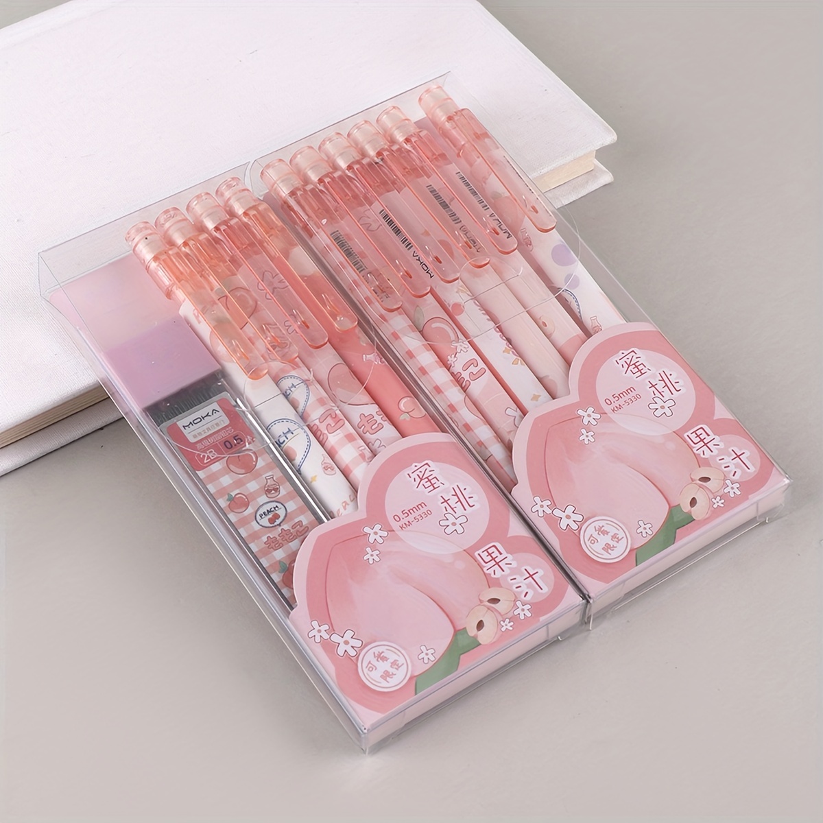 set kawaii mechanical pencil cartoon automatic pencils spices 0 5mm with eraser school supplies for student stationery back to school school supplies kawaii stationery colors for school stationery writing pens