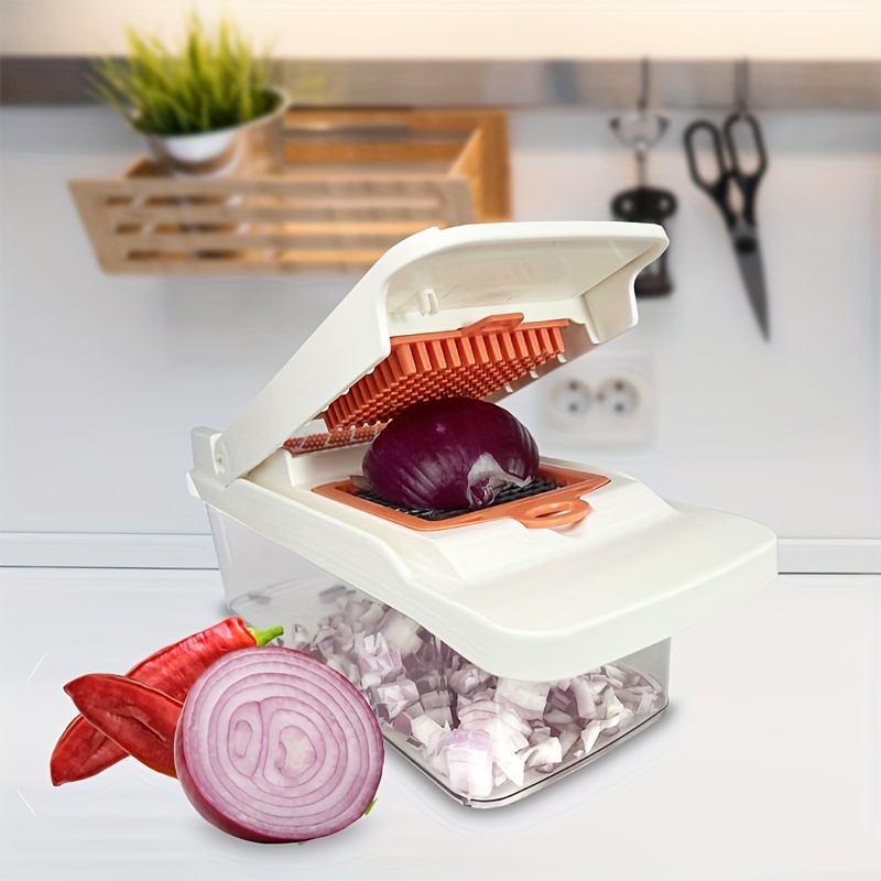 Vegetable Chopper Food Chopper - Tomato Dicer, Onion Chopper, Vegetable Cutter - Food Dicer Chopper with Storage Container & Slip-Proof Mat - Kitchen