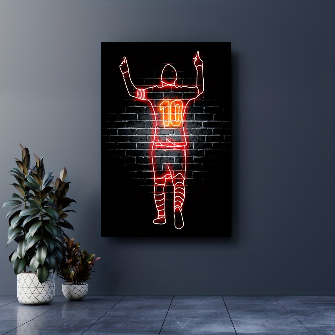 Em promoção! Jogador De Futebol Cartazes Tela De Pintura, Arte De Parede De  Neon Destaque Da Linha De Imagens Moderno Para Decoração Sala De Estar  Pinturas De Parede