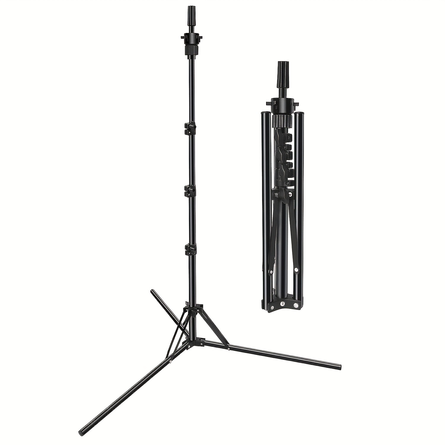 Black Cosmetology Hairdressing Styling Training Wig Stand Tripod