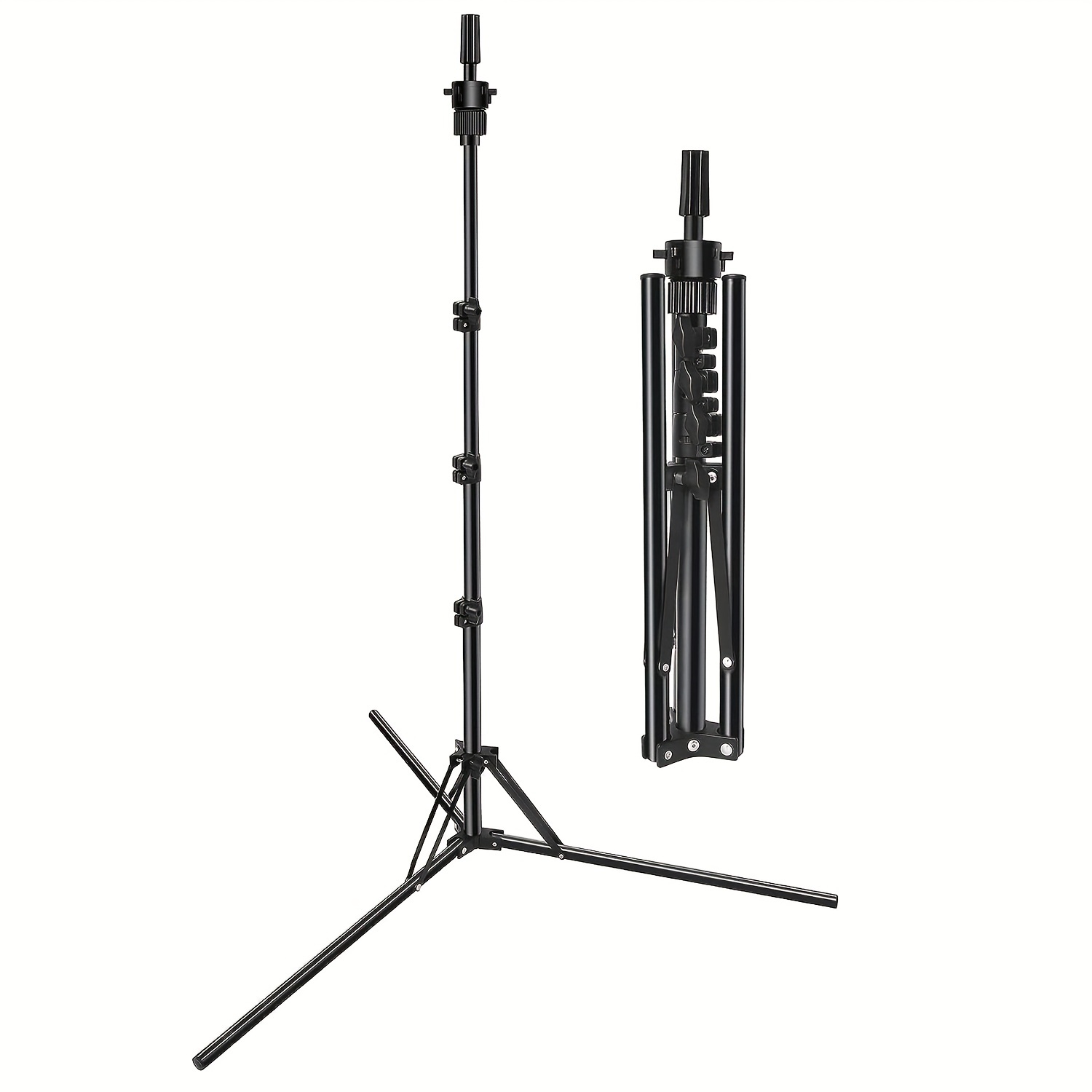 Foldable Adjustable Metal Mannequin Head Stand for Wig Training