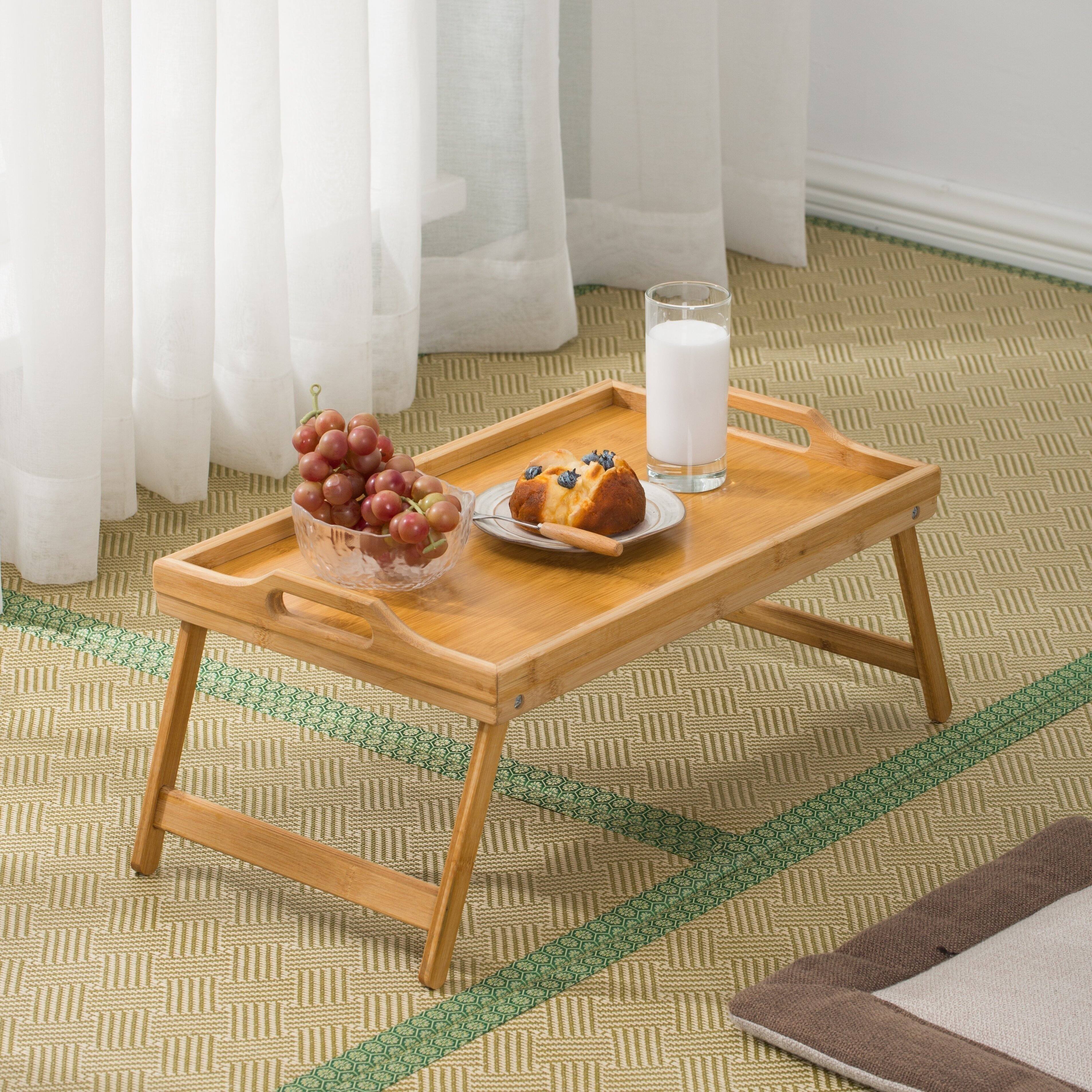 Bamboo Lap Tray Folding Legs Carrying Handles Holds - Temu