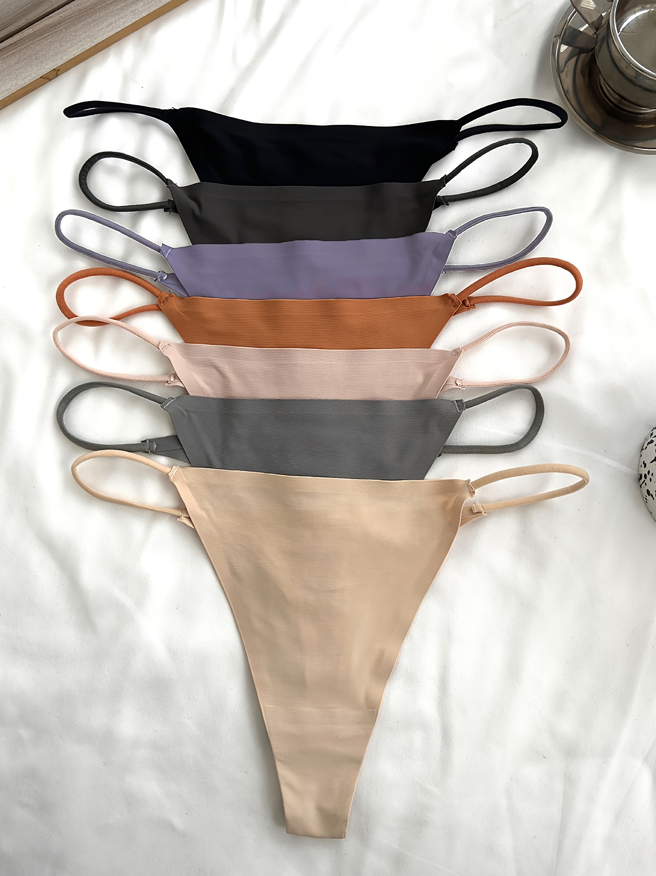 Seamless Thong Panties Sexy Soft No Show Panties Women's - Temu