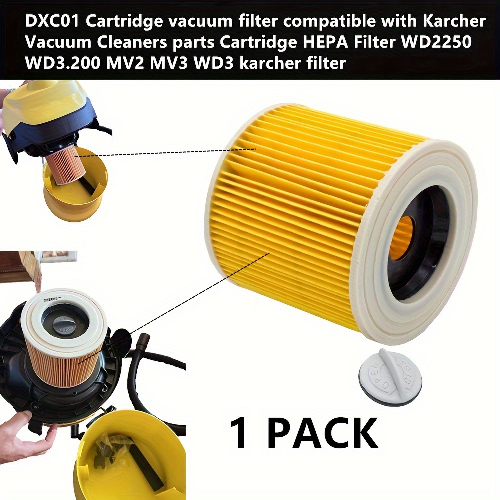 3/2/1pcs Cartridge Filter For Karcher WD WD2 WD3 Series Wet&Dry Vac Vacuum  Cleaner - AliExpress