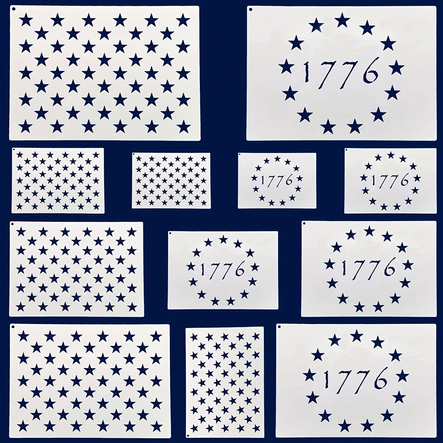 American Flag Stars in a Column Patriotic Stencil — Stencil Me Pretty