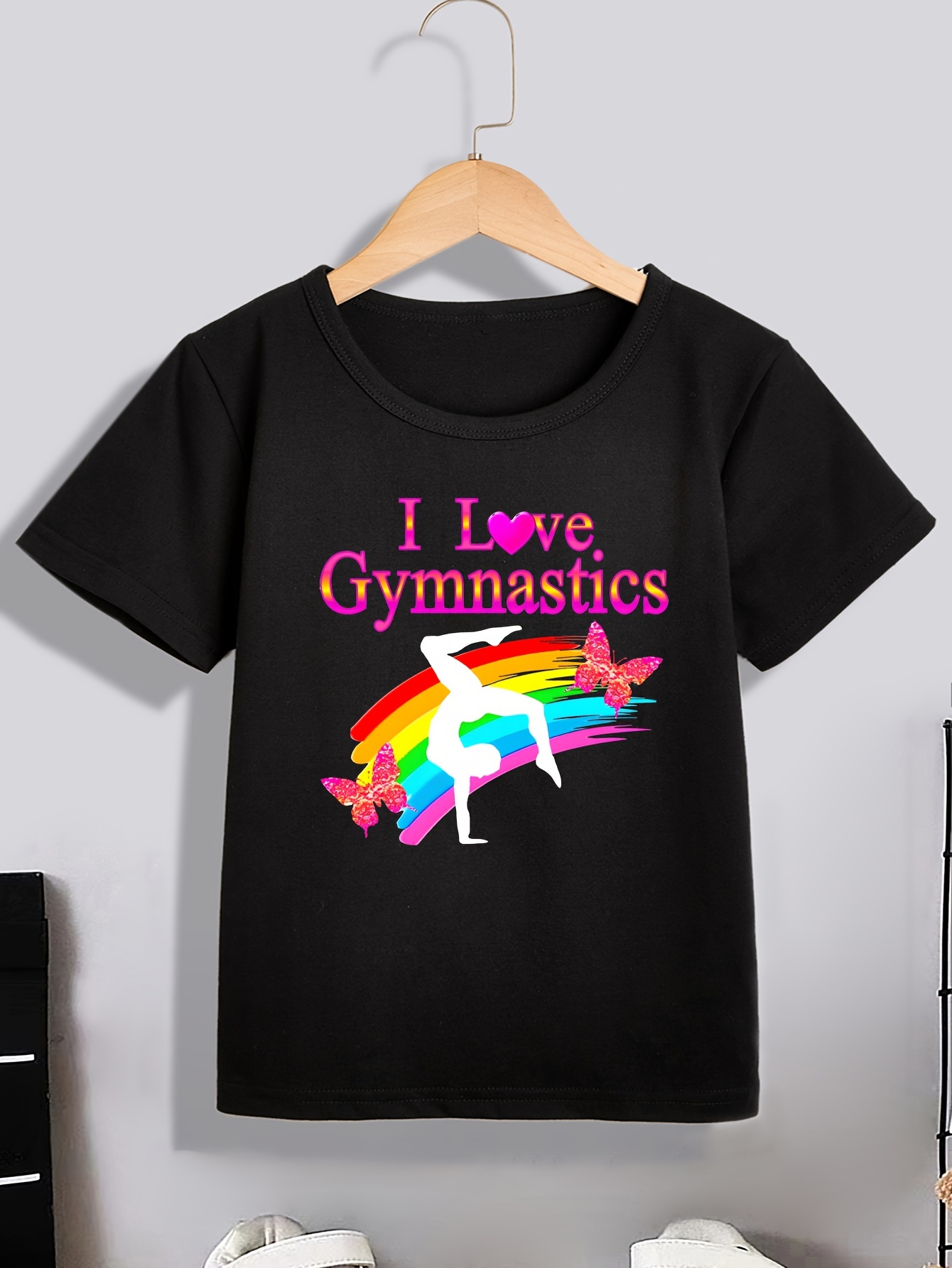 O Love Gymnastics Letter Print T Shirt Tees Kids Boys Casual - Temu