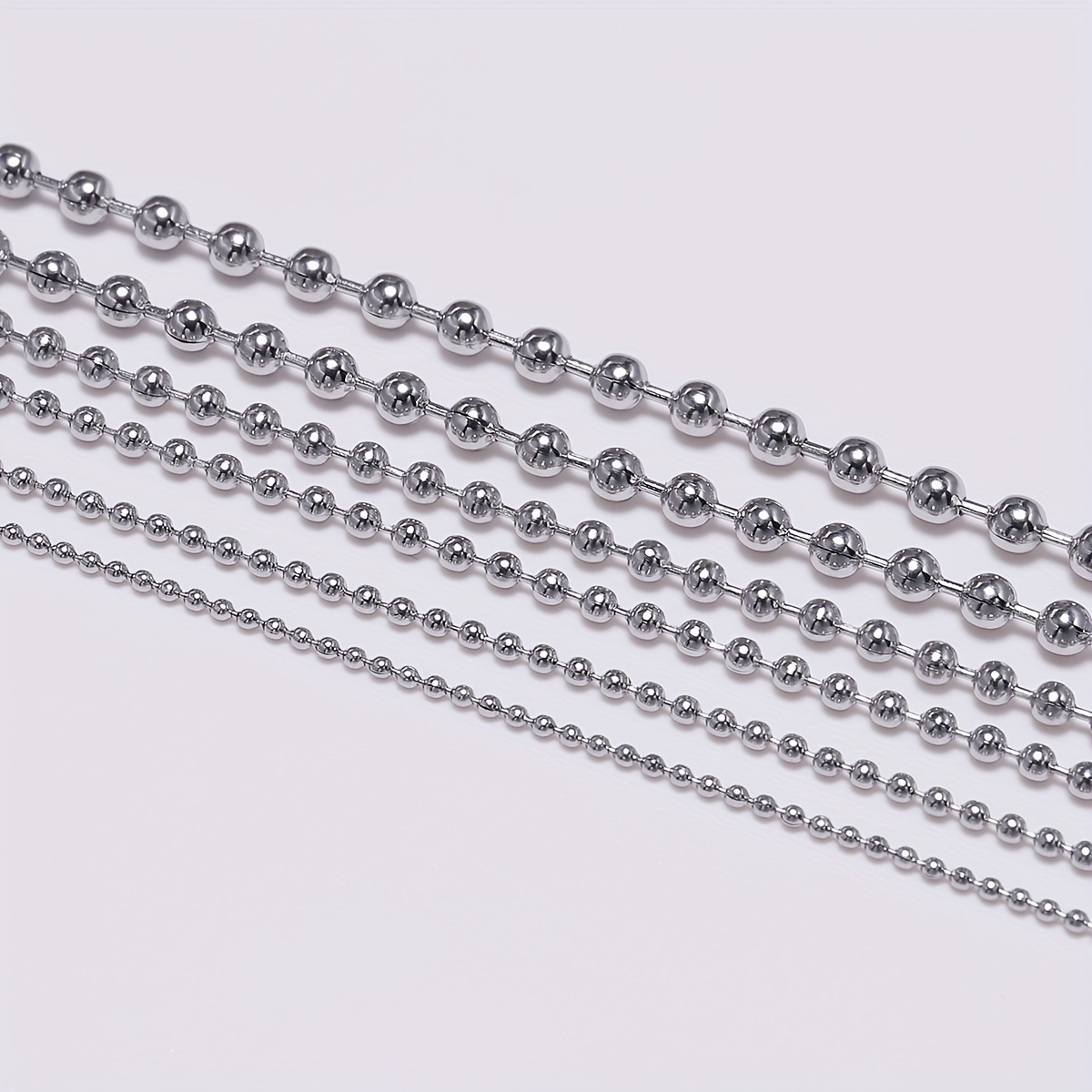 Lot Stainless Steel Round Bead Necklace Chains Bulk Pendant - Temu