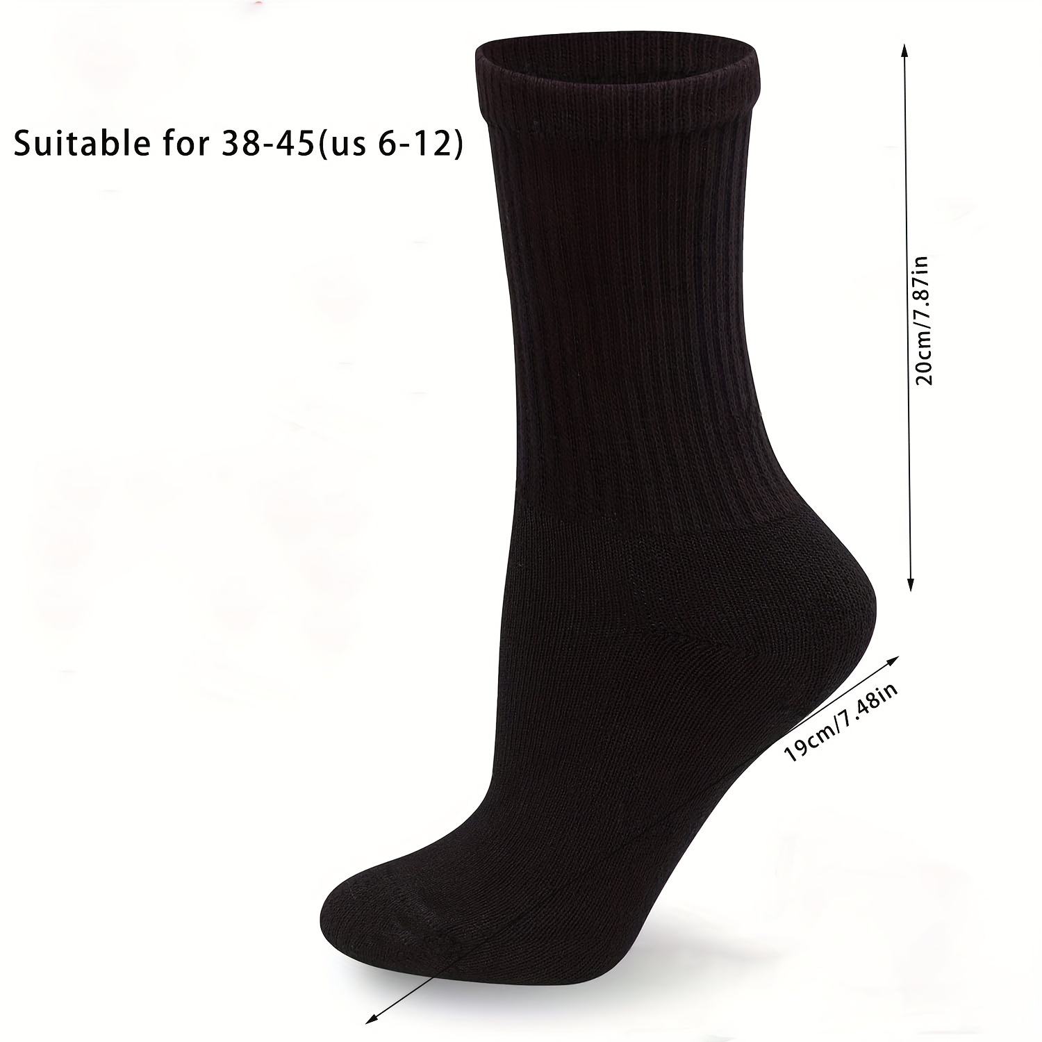 Men's Mid Crew Sport Socks Sweat-Absorbing Cotton Blend Comfy Breathable Socks