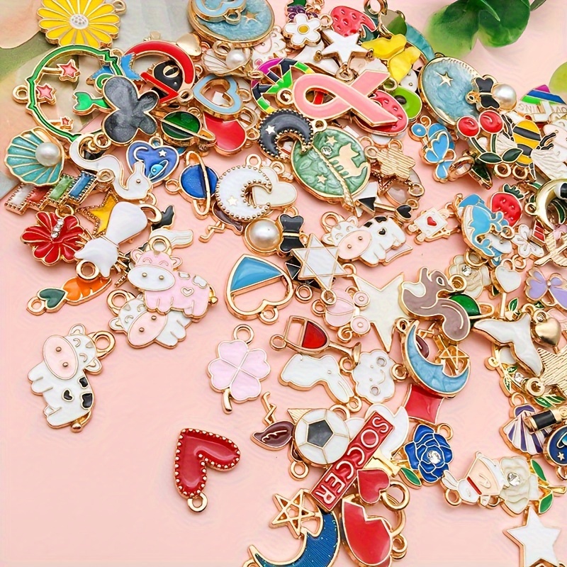 Enamel Charms Animal Charms Bulk BOX 30Pcs Colors Cat Charms Bulk