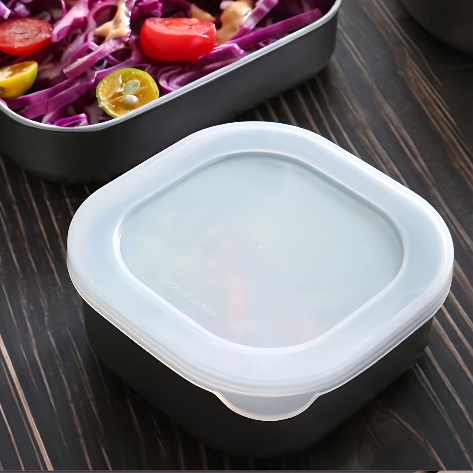 1Pc Square Stainless Steel Sauce Cup with Lid Outdoor Portable
