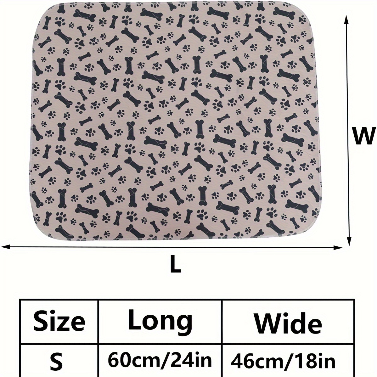 Bone Pattern Reusable And Washable Dog Toilet Mat, Absorbent Leak