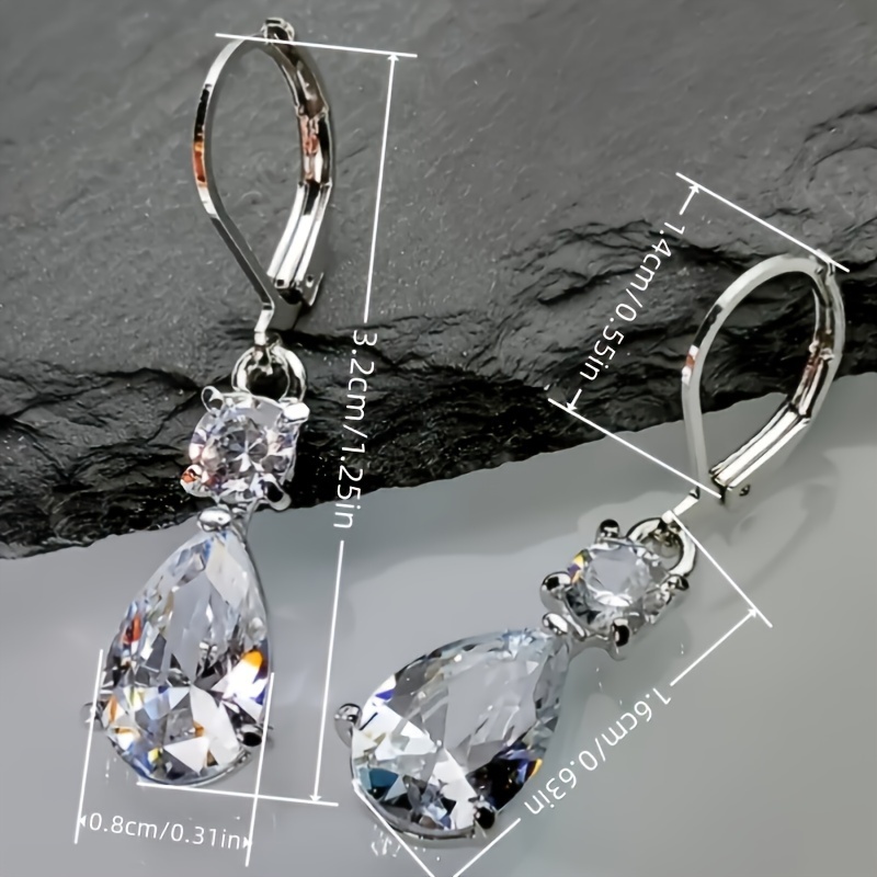 Zirconia Decor Dangle Earrings - Banquet Jewelry