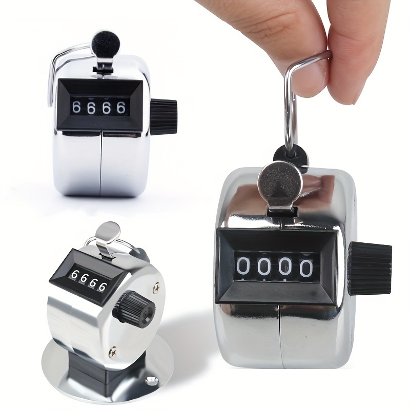 Four Digits Metal Hand Tally Counter, Clicker, Table Top, Hands Free