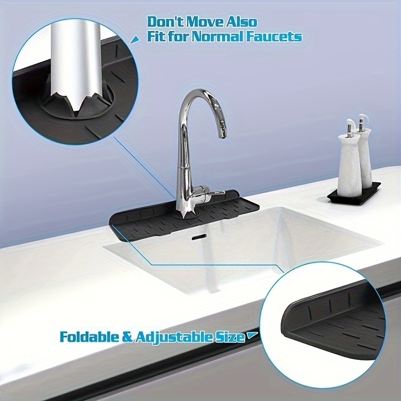 Kitchen Silicone Faucet Mat Sink Splash Pad Drain Board Mat - Temu