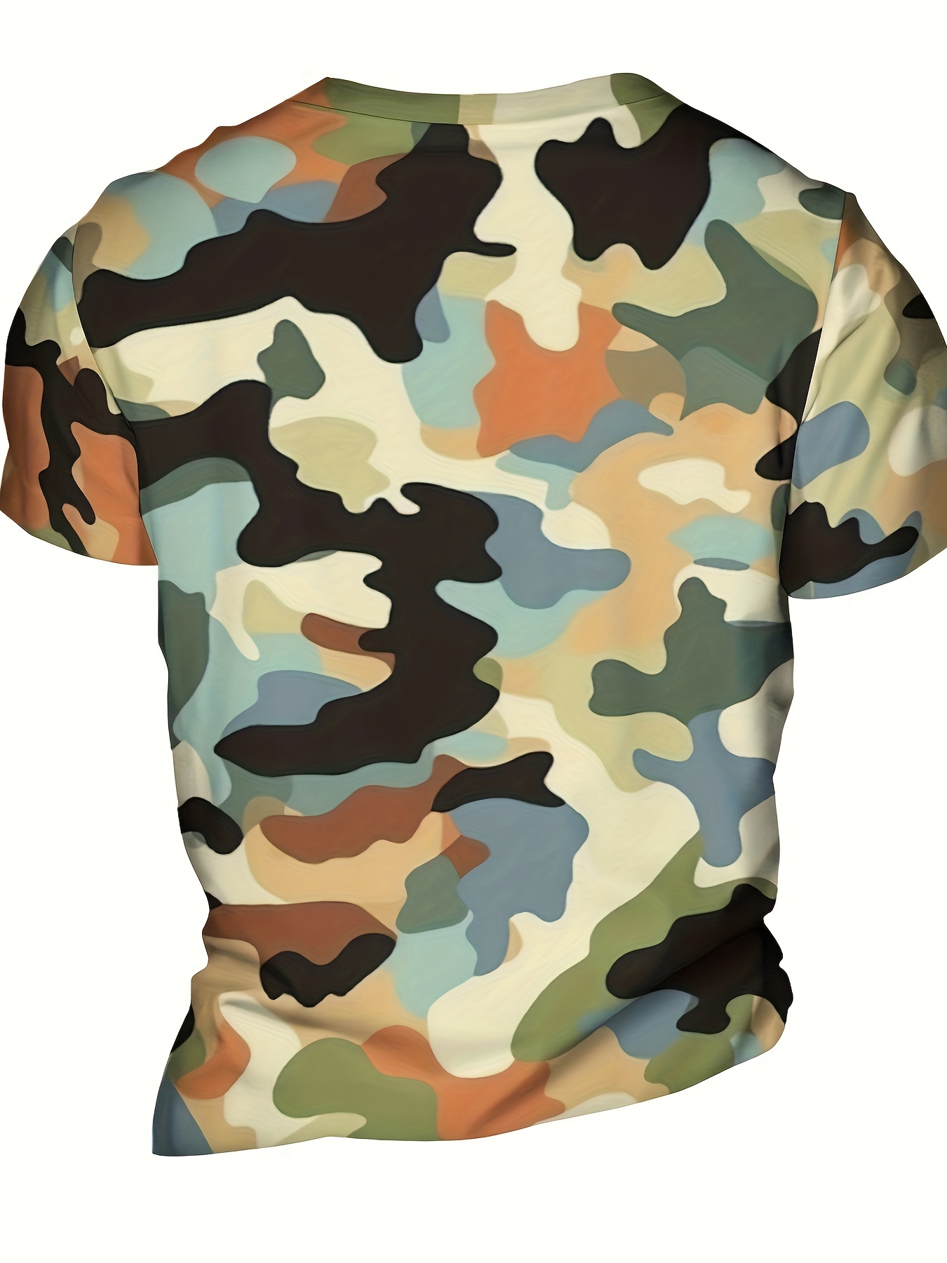 Camouflage Print, Men's Long Sleeve Novelty T-shirt, Stylish Tees For  Autumn, Mens Clothing