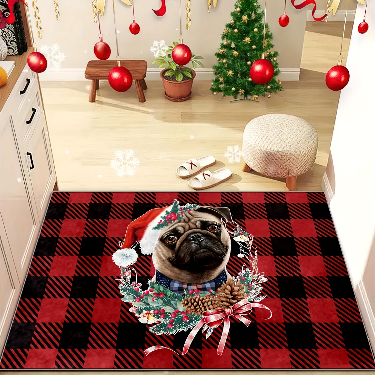 Holiday Dog Bath Rug