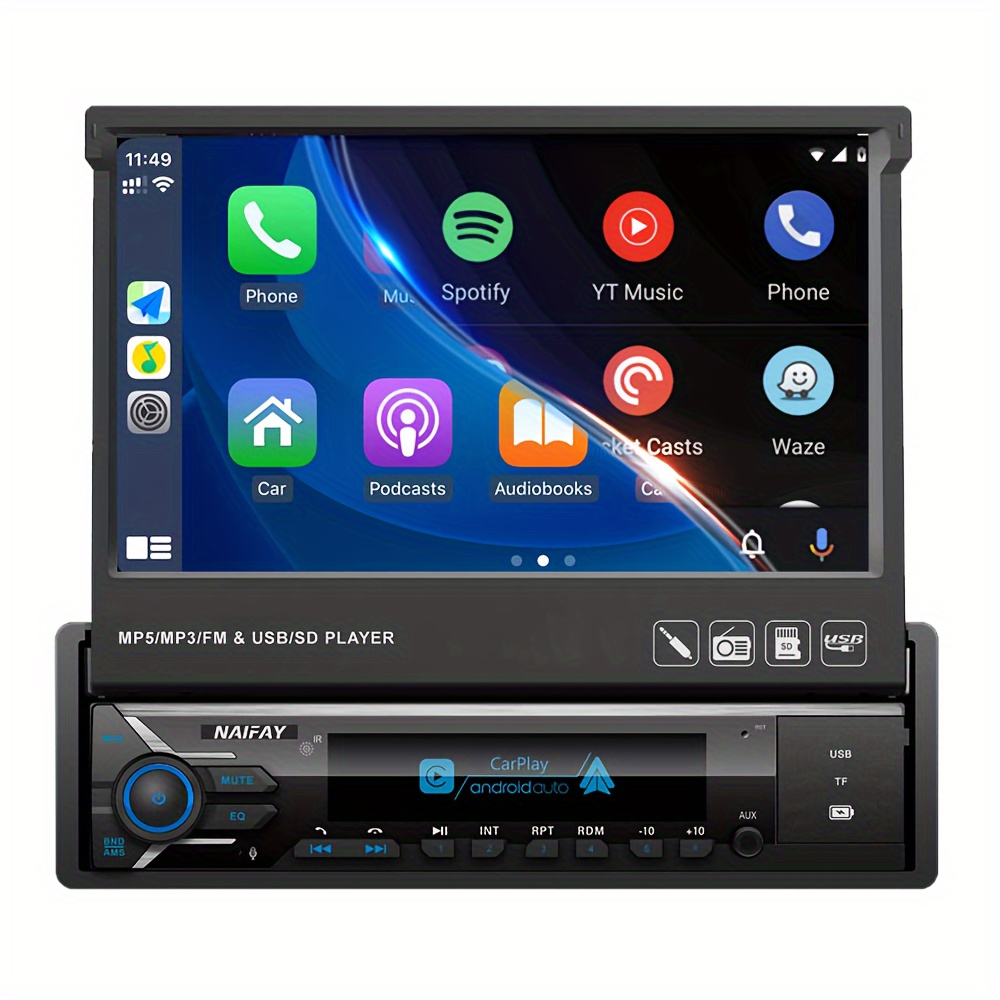  1G + 32G Android Single DIN Car Stereo Pantalla táctil  desmontable, Rimoody 10.1 pulgadas 1 DIN Radio de coche con Bluetooth GPS  WiFi FM Mirror Link USB + cámara de respaldo : Electrónica