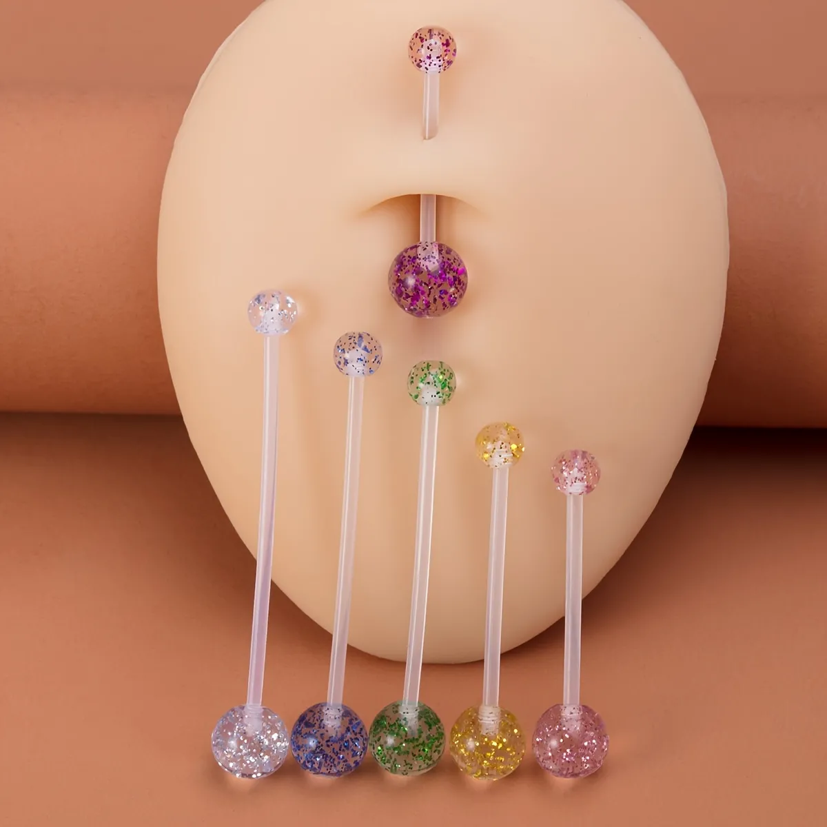 Acrylic Belly Button Ring Soft Rod Transparent Rod Multi-color Optional  Barbell Body Piercing Jewelry - Temu