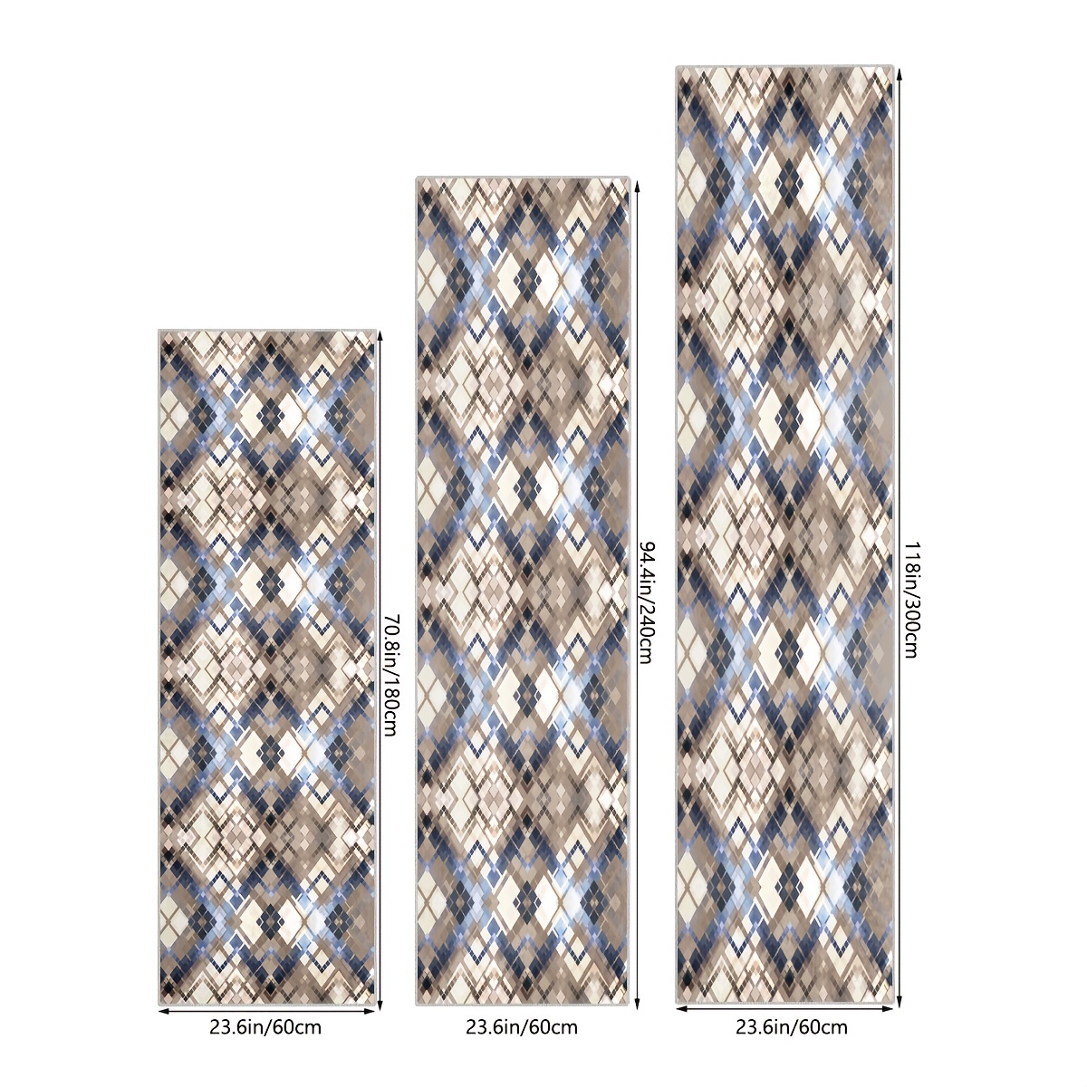 Modern Abstract Non Slip 2'X10' Indoor Outdoor Runner Rug