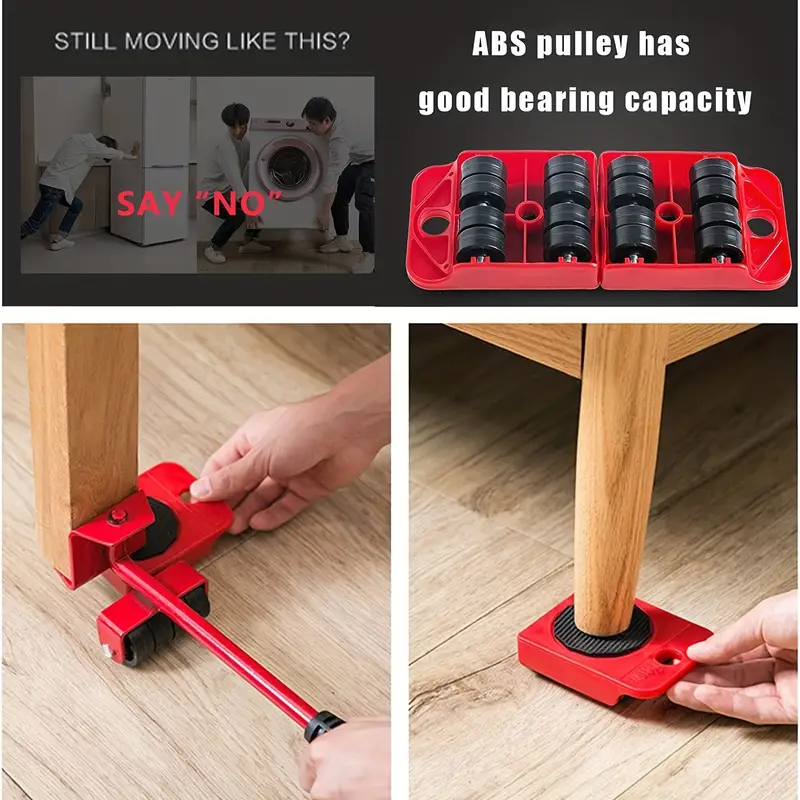 Move Heavy Duty Furniture Lifter, 4 Sliders Moving Wheels Set, Moving  Furniture Roller Wheel Furniture Mover Dolly Tool Set